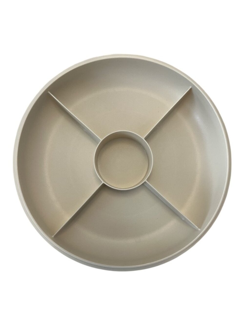 Vintage Tupperware 1708-2 Divided Serving Tray 12" Round Relish Veggie Party Pla